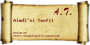 Almási Teofil névjegykártya